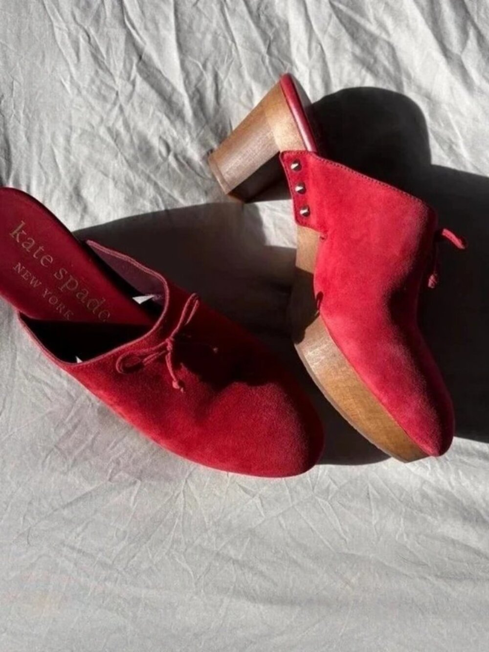 Kate Spade New York Women's Red and Burgundy Clogs